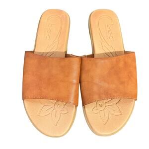 BOC Born Concept Slide Sandals Womens 8 M Casual Open Toe Faux Leather Brown